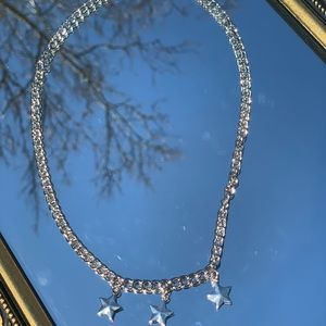 handmade silver chain star necklace
